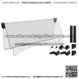 Golf Cart Windshield for Club Car Precedent 2004-up,Clear Fold Down Windshield