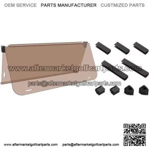 Golf Cart Windshield for 2003-2006 Yamaha G22,Tinted Fold Down Windshield (4MM)