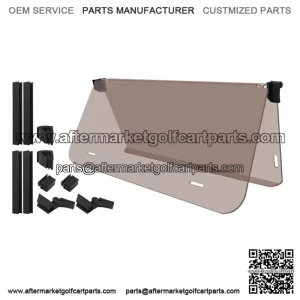 Golf Cart Windshield for Club Car DS 1982-2000.5, 4MM Tinted Folding Windshield