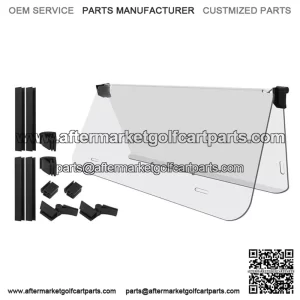 Folding Down Golf Cart Windshield for Club Car DS 1982-2000.5, Clear (4MM)