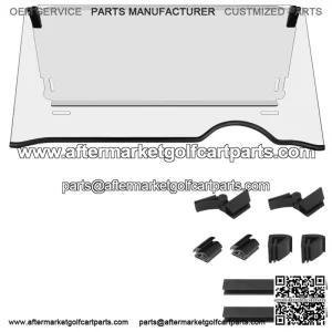 Golf Cart Windshield for EZGO RXV 2008-up,Clear Fold Down 4MM Thicker Windshield