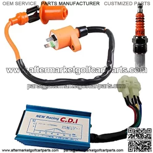 GY6 Ignition Coil Set Ignition Coil+ 6 Pin CDI + Spark Plug for 50cc 125cc 150cc 4-stroke Engines Scooter ATV Go Kart Moped Quad Pit Dirt Bike Cart