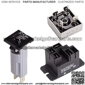 Relay, Rectifier, Circuit Breaker Charger Repair Kit for Club Car 48V Powerdrive 1 & 2 Charger, OEM CCX8506 102273501 101828601