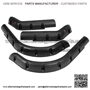 Golf Cart Front Rear Fender Flares for EZGO TXT 1998-2013 Gas/Electric (Not Fits 48V Electric), with Metal Hardware, Set of 4