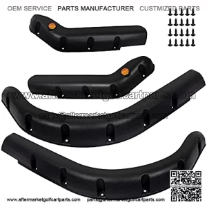 Golf Cart Front and Rear Standard Flares for TXT 1998-2013 Gas/Electric Carts Block The Splashing Sludge. Rigid Molded Plastic with Stainless Steel Screws (Set of 4pcs)