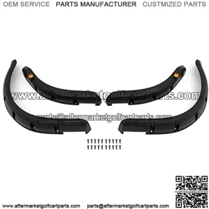 Premium Fender Flares Compatible For Club Car DS Golf Cart 1993-UP molded plastic Black Front Rear Wheels Pocket Style