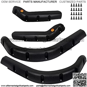 Golf Cart Front and Rear Standard Fender Flares for EZGO TXT 1998-2013 Gas/Electric Carts Block The Splashing Sludge. Rigid Molded Plastic with Stainless Steel Screws (Set of 4pcs)