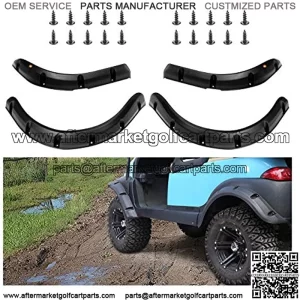 Golf Cart Precedent Fender Flares (Set of 4),Club Cart Fender Flares (2) Front & (2) Rear Fit for Club Car Precedent