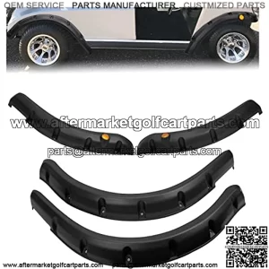 Golf Cart Front Rear Fender Flares for Club Car DS 1993-UP Gas/Electric Carts Block The Splashing Sludge. Rigid Molded Plastic with Stainless Steel Screws (Set of 4pcs)