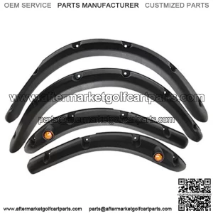 Club Car Precedent Golf Cart Fender Flares with Running Lights - Set of 4pcs (Front and Rear)