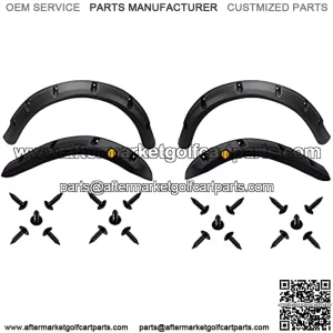 Golf Cart Front Rear Fender Flares for EZGO RXV 2008-2015 Gas/Electric Carts Block The Splashing Sludge. Rigid Molded Plastic with StainleSteel Screws (Set of 4pcs)