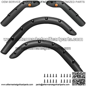 Golf Cart Standard Fender Flares Front and Rear for EZGO with Matel Mounting Hardware (Set of 4pcs)