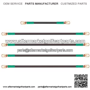 Golf Cart Battery Cable Set 4GA Yamaha G22,48V. (5pcs,4 Long +1 Short)