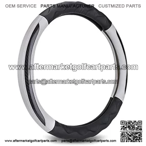 Golf Cart Steering Wheel Cover for Club Car DS Precedent, 14 inch, Easy to Install and Nice Finishing Touch (Black+Gray)