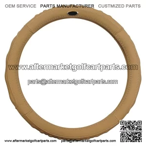 Golf Cart Steering Wheel Cover Beige Leather Golf Steer Club Car Ezgo Yamaha