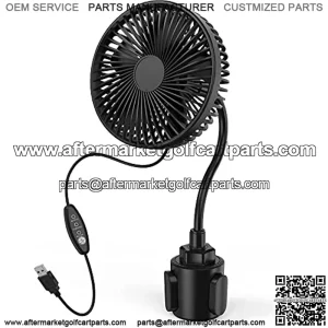 2022 Patent Design Car Fan, USB Powered 6" Electric Car Cooling Fan, 3 Speeds Strong Airflow, Adjustable Base, 360Rotation Air Circulation Fan with Flexible Gooseneck for Car Van Truck SUV RV Sedan