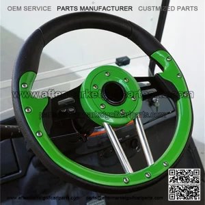 Yamaha Golf Cart Steering Wheel 13" Aviator4 Lime Green Grip w/ Black Spokes (Fits all Years)