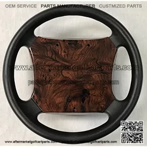 Yamaha Golf Cart Steering Wheel Scorecard Cover in Dark Burled Woodgrain (FITS G14, 16, 19, 22 and Some Drive Models)