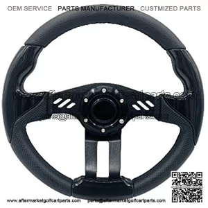 12.5 Inch Golf Cart Steering Wheel Carbon Fiber For Golf Cart Club Car DS & Precedent, TXT/RXV Yamaha (5115F)