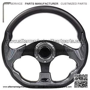Golf Cart Steering Wheel or Adapter Fit Golf Cart Club Car Yamaha Universal Steering Wheel or Adapter for Club Car DS and Precedent (Black D Shape Design)
