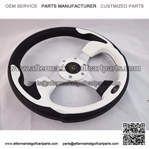 Fits CLUB CAR PRECEDENT White steering wheel golf cart With Adapter 3 spoke
