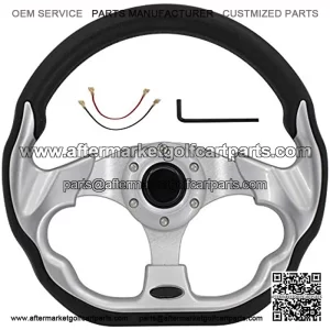 Universal Golf Cart Steering Wheel for Compatible with Yamaha Club Car Club Car DS and Precedent 12.5 inch Silver