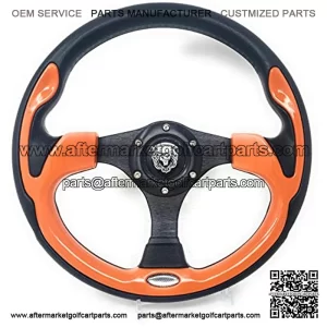Fits CLUB CAR PRECEDENT Orange steering wheel golf cart With Black Adapter 3 spoke