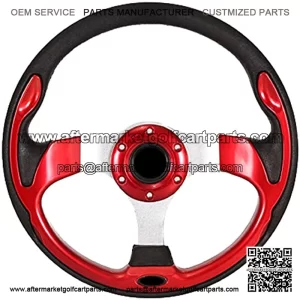 14inch Golf Cart Steering Wheel 6 Hole Universal Pattern For Golf Cart Club Car and Yamaha (Red)
