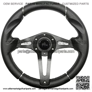 Golf Cart Steering Wheel - Black Grip/Black Spokes