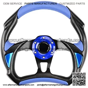 Golf Cart Steering Wheel for Club Car Yamaha Universal Steering Wheel Steering Wheel Club Car Cool Racing Style Steering Wheel Golf Cart(Blue)
