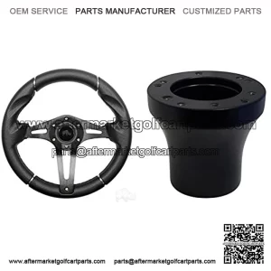 Club Car Precedent Golf Cart Steering Wheel - Black Grip/Black Spokes