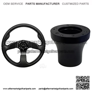 Club Car Precedent Formula GT Golf Cart Steering Wheel Kit (Black Grip/Black Spokes)
