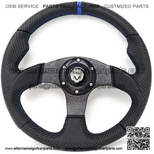 12.5" Steering Wheel w/Horn Blue 6 Hole, Club Car Boat UTV Golf Cart