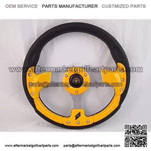 Fits CLUB CAR PRECEDENT Yellow steering wheel golf cart With Adapter 3 spoke