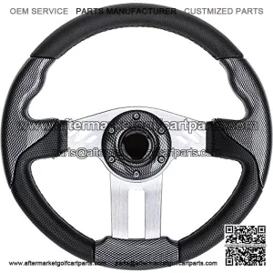 Universal 12.5 inch Golf Cart Steering Wheel for TXT RXV, Club Car DS Precedent, Yamaha G29 Drive and others - Gray