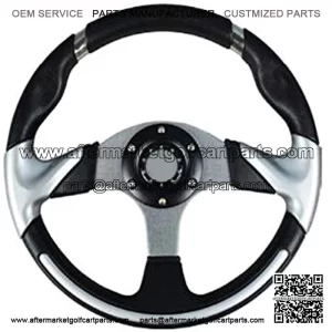 Deluxe Steering Wheel- Silver for Star Classic Golf Cart