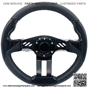 12.5 Inch Golf Cart Steering Wheel Carbon Fiber For Golf Cart Club Car DS & Precedent, EZGO TXT/RXV Yamaha (5115F)