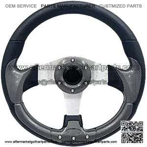 12.5 inch Golf Cart Steering Wheel For Golf Cart Club DS and Precedent Yamaha EZGO Steering Wheel (5156-Carbon Fiber)