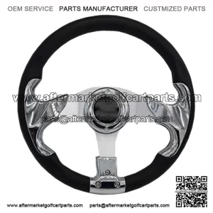 Chrome 13" Golf Cart Steering Wheel