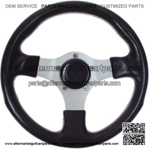 3-Spoke with Black Grip Golf Cart Steering Wheel