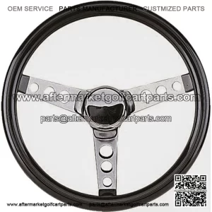 3-Spoke Chrome 13.5" Golf Cart Steering Wheel