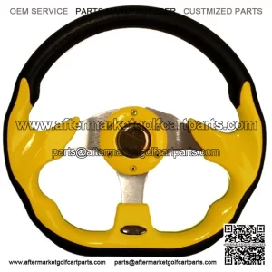 Yellow 12.5" Golf Cart Steering Wheel