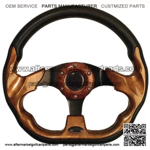 Woodgrain 12.5" Golf Cart Steering Wheel