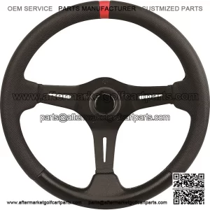3-Spoke Black and Red 13.75" Golf Cart Steering Wheel