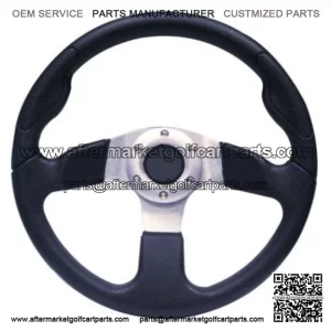 13 Inch Golf Cart Steering Wheel Black With Aluminum Spokes