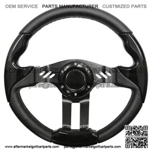 Golf Cart Steering Wheel Black With Black Spokes 13 Inch