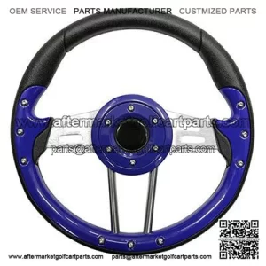 Golf Cart Steering Wheel Blue Grip Aluminum Spokes 13 Inch