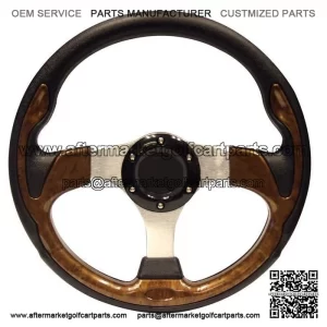 Golf Cart Steering Wheel 13 Inch Wood Grain Finish