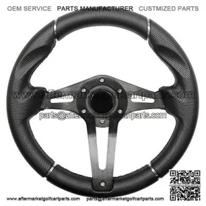 Golf Cart Steering Wheel Challenger Black Grip/Black Spokes 13 Inch