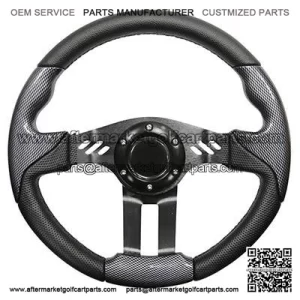 Golf Cart Steering Wheel Carbon Fiber With Black Spokes 13 Inch